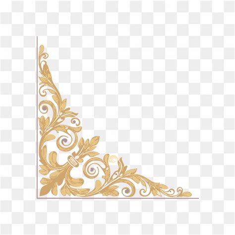 Beautiful Golden Corner Design Free Transparent PNG Images