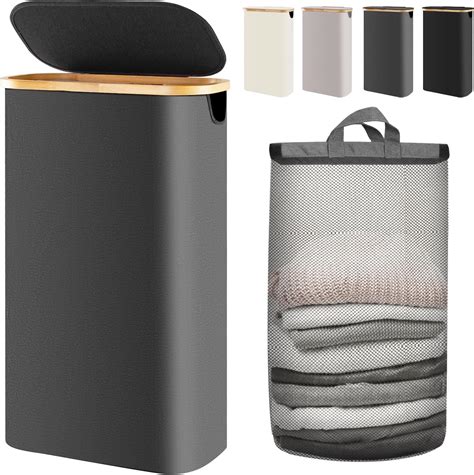 Amazon.com: Bathola Small Laundry Basket, 75L Slim Laundry Hamper with ...