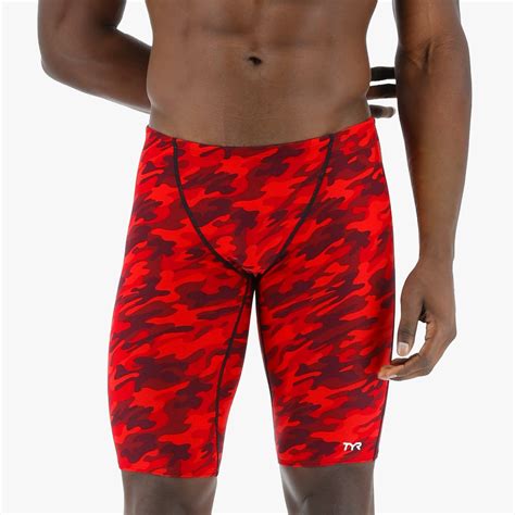 TYR Durafast Elite Men's Blackout Camo Jammer Swimsuit | Red – Achivr