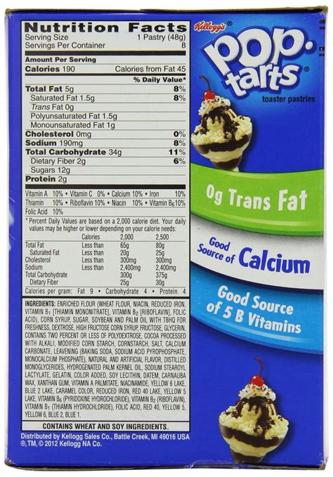 pop tart nutrition facts