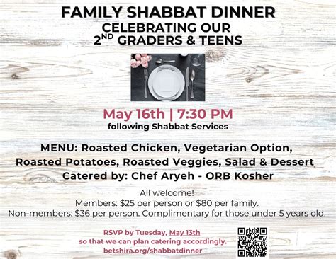 Family Shabbat Dinner, 7500 SW 120th St, Pinecrest, FL, United States ...
