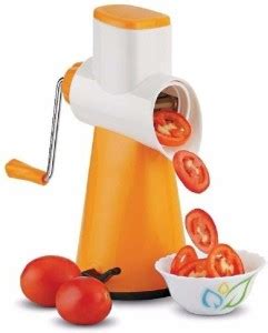SONANI Rotary Drum Grater 4 in 1 Vegetable Fruit Cutter Slicer Plastic ...