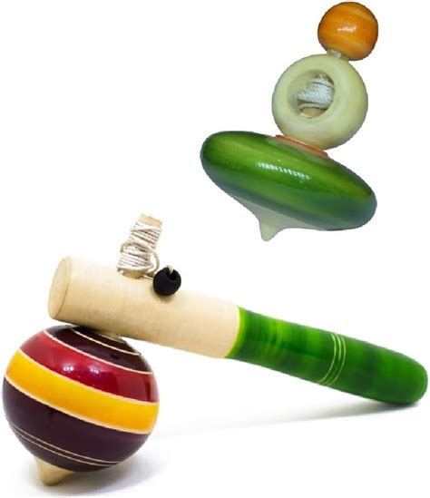 Buy WudCraft Wooden Desi Spinning Toy, Lattu, Buguri, Toy for Kids ...