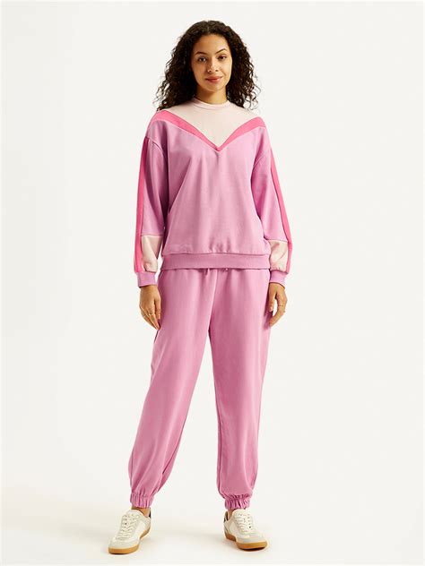 Women's Mid Rise Pink Joggers – Levis India Store