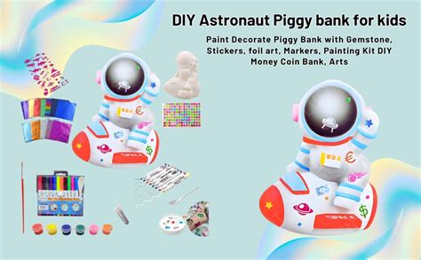 PLUSPOINT DIY Astronaut Coin Bank Painting Kit for Kids Paint Your Own ...