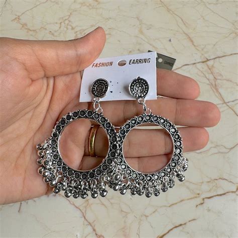 Silver Jhumka Bezel