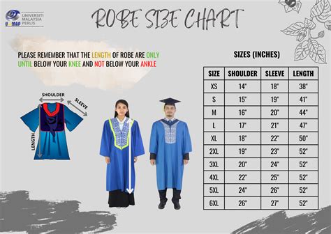 Jostens Graduation Gown Size Chart