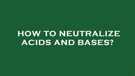 Image result for Neutralize Acids