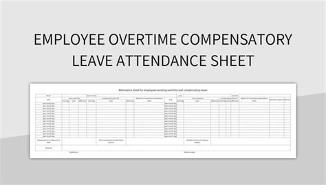 Image result for Compensatory Leave Form