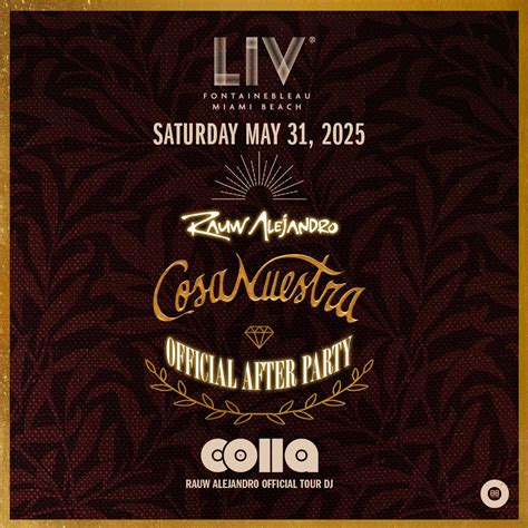 Rauw Alejandro Cosa Nuestra Official After Party at LIV Nightclub Miami ...