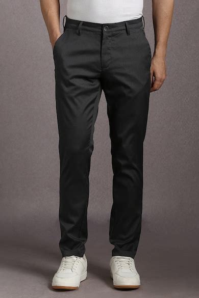 Buy Men Grey Textured Flat Front Casual Trousers Online - 39973710 ...