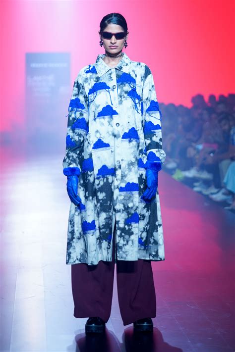 Clouds And Eye Rainbow Front Pleat Dress With Pleated Pants – Shahin Mannan