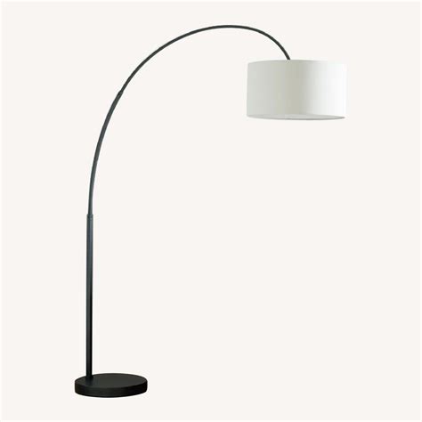 West Elm Overarching Linen Shade Floor Lamp - AptDeco