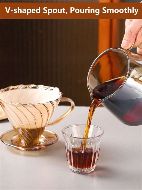 Brutelle Conjunto de cafeteira artesanal V60, copo com filtro de café ...