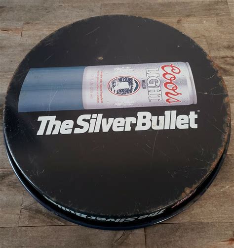Coors Light Silver Bullet Beer Metal Serving Tray 1987 Nice Vintage ...