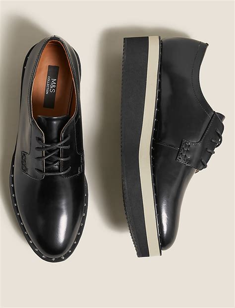 Buy Leather Lace Up Flatform Brogues at Marks & Spencer