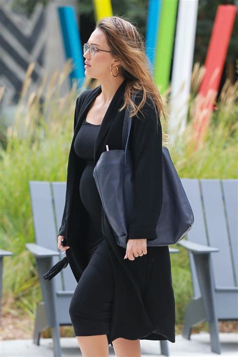 Pregnant JESSICA ALBA Heading to a Meeting in Santa Monica 10/03/2017 ...