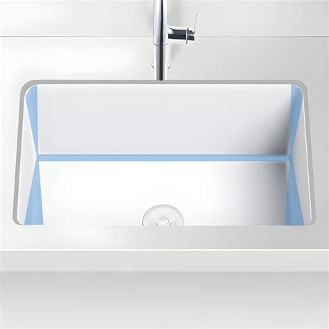 Modern Rectangular Ceramic Undermount Sink with White Finish and Center ...