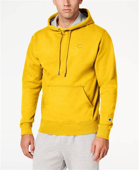 Champion Men's Powerblend Fleece Hoodie in Yellow for Men - Lyst