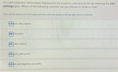 Solved: You can customize information displayed in the products and ...