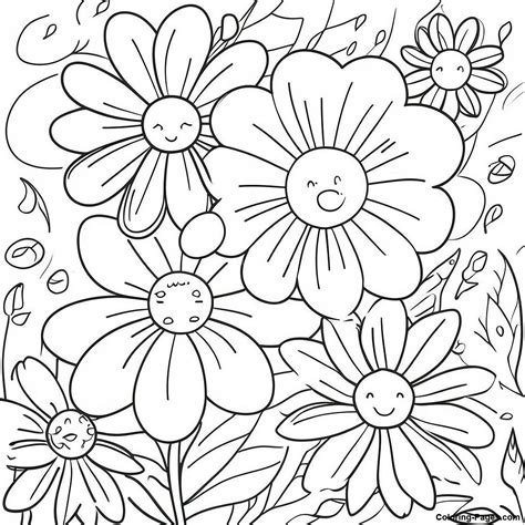 Summer Flower Coloring Page