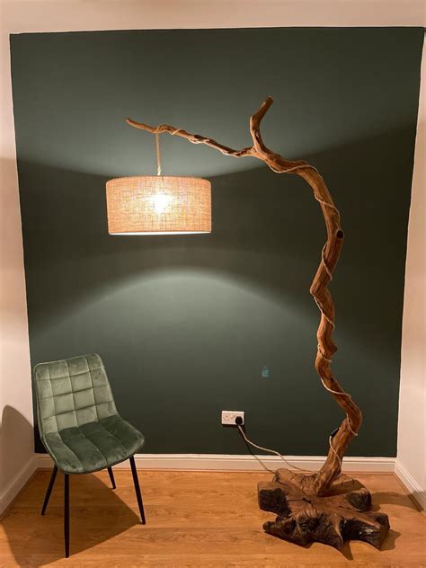 Handmade Tree Branch Floor Lamp With Shade - Etsy UK
