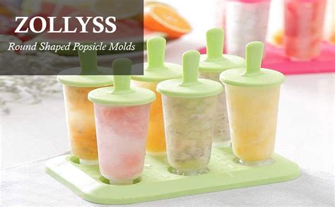 Buy Zollyss Round Shaped Popsicle Molds Set - 6 Pack Mold, BPA Free Ice ...