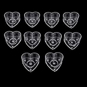 Urban Moon Acrylic Heart Shaped Tealight Cups, Polycarbonate Pre-Waxed ...