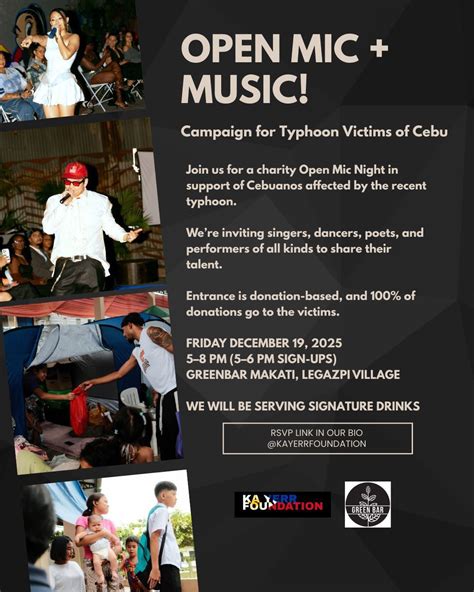 Open Mic + Music! Campaign for Typhoon Victims of Cebu, 106 Aguirre ...