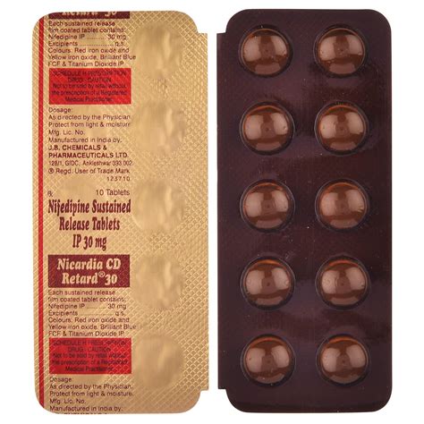 Nicardia CD Retard 30 - Strip of 10 Tablets : Amazon.in: Health ...
