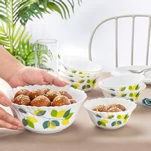 Larah by BOROSIL Mini Pudding Set - 7 Pcs Snack Sets|Green Leaves (Silk ...