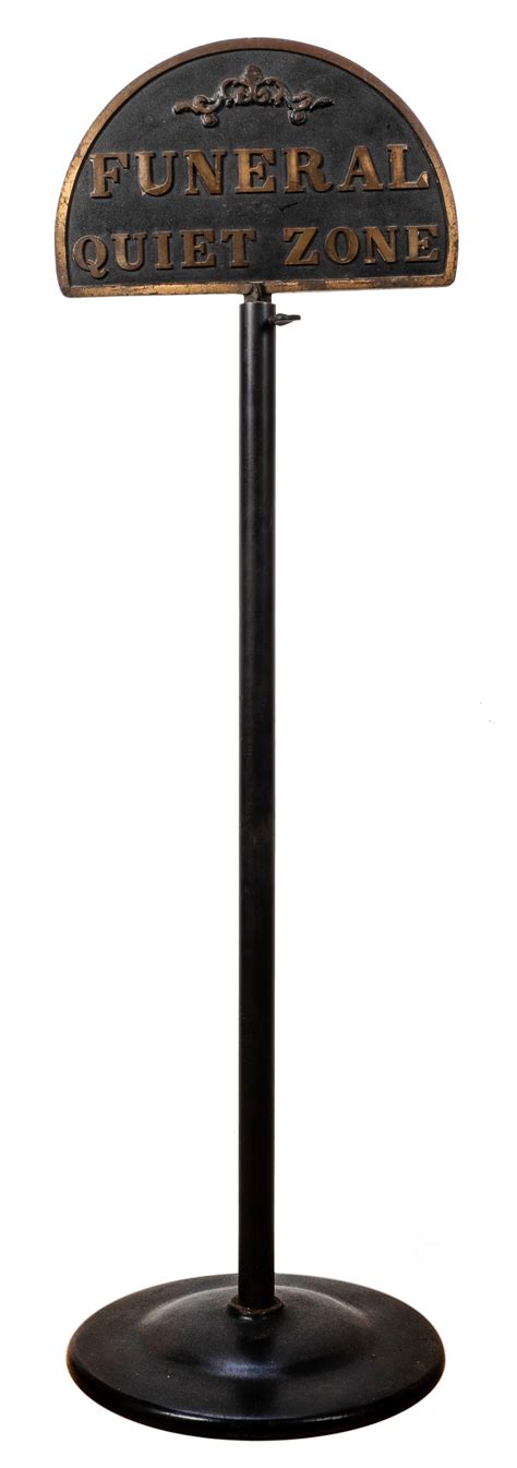 Lot Detail - Cast Iron Funeral Parking Sign.