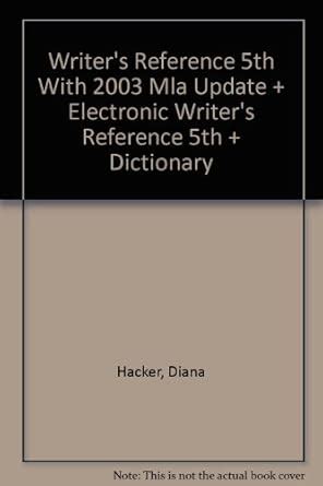 Buy Writer's Reference 5th With 2003 Mla Update + Electronic Writer's ...