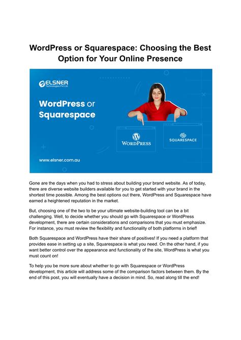 PPT - WordPress or Squarespace: Choosing the Best Option for Your ...