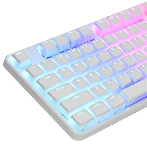 Ussixchare PBT Pudding Keycaps Set 117 Keys, Double Shot Translucent ...