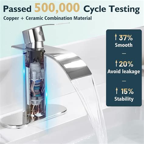 Buy FORIOUS One Hole Chrome Bathroom Faucet with cUPC Supply Hose ...