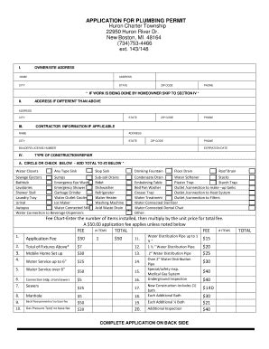 Plumbing Permit Application - Blank Fillable Template | Fill Out, Print ...