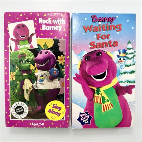 Barney VHS Rock With Friends Waiting For Santa Video Tape Sing Along ...