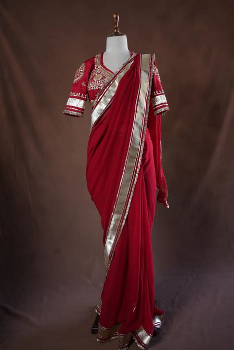 Festive Rajasthani Saree with Charkhi Gota Patti & Aangi Blouse ...