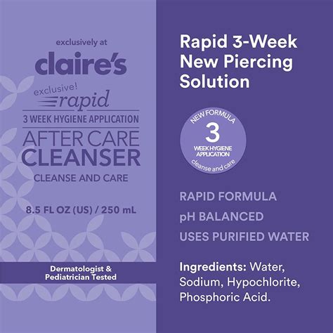 Claires Piercing Aftercare Saline Solution - Nose & Ear Cleaner, 8 fl oz | Buy Now with Express ...