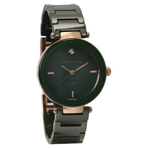 Buy Online Anne Klein Quartz Analog Green Dial Ceramic Strap Watch for ...