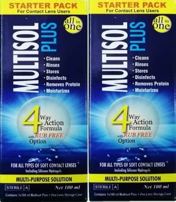 Multisol PLUS STARTER PACK FOR ALL TYPES OF SOFT CONTACT LENS contact ...