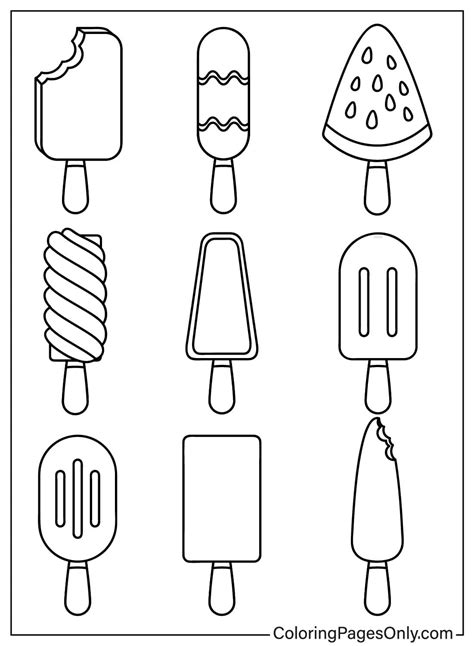 Popsicle Coloring Popsicles Ice Summer Clipart Kids Pages Cream Story ...