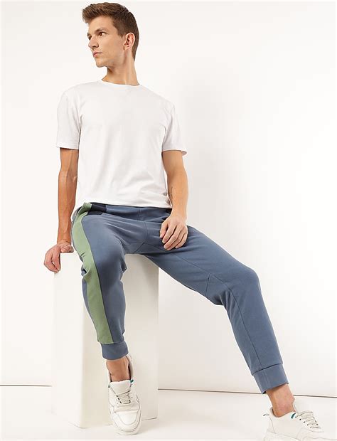 Buy Pure Cotton Colorblock Slim Fit Jogger at Marks & Spencer