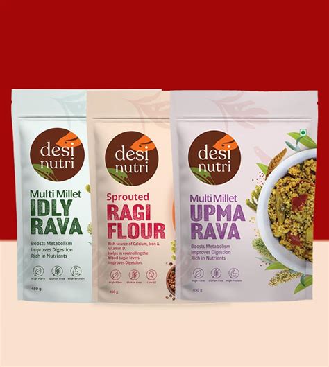 Desi Nutri Idly Upma Rava Sprouted Ragi Kit | Multi Millet Idly, Upma ...