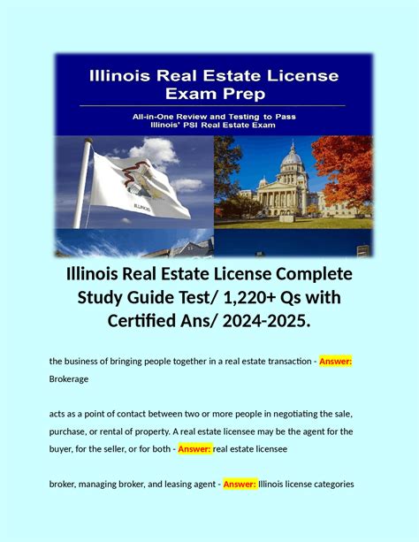 Illinois Real Estate License Complete Study Guide Test/ 1,220+ Qs with ...