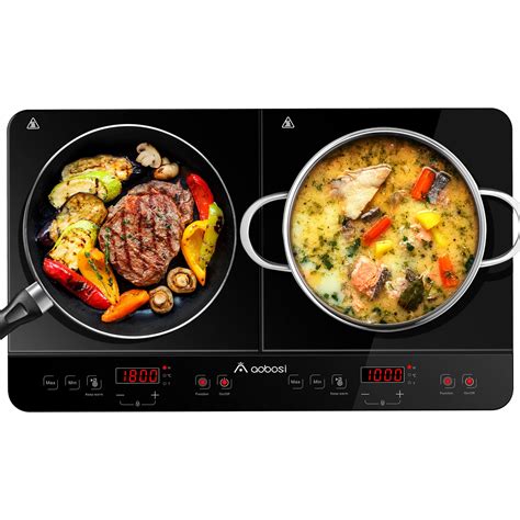 Buy Aobosi Double Induction Cooktop Burner with 240 Mins Timer, 1800w 2 ...