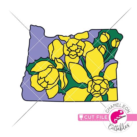Oregon state flower Oregon Grape layered svg png dxf eps jpeg Chameleon ...