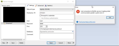 Image result for MySQL Server Reading Initial Communication Packet System Error 0 Workbench