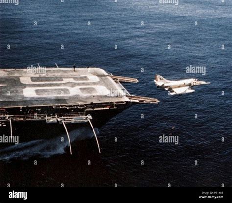 A-4C of VA-12 launching from USS Shangri-La (CVA-38) 1970 Stock Photo ...
